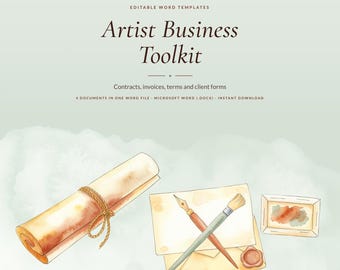 Artist Commission Contract, Invoice, Terms, Client Forms (Word Templates)