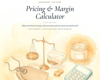Pricing Calculator Spreadsheet | Small Business Profit Margin Tool (Excel, Google Sheets)