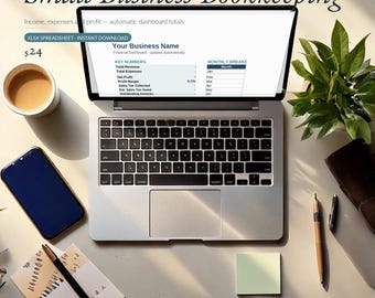 Spreadsheet voor de boekhouding van kleine bedrijven | Overzicht van inkomsten, uitgaven en winst | Excel- en Google Sheets-sjabloon | Dashboard voor omzetbelasting en facturen