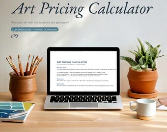 Kunstprijscalculator voor kunstenaars, bepaal de prijs van uw schilderijen, prints en opdrachten, maak een prijslijst voor kunstwerken en raadpleeg de groothandelsprijsgids.