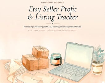 Etsy Seller Profit Tracker | Excel Bookkeeping Template, Fee Calculator (Digital Download)