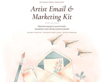 Artist Email Marketing Kit, Newsletter Templates, Content Calendar (Instant Download)