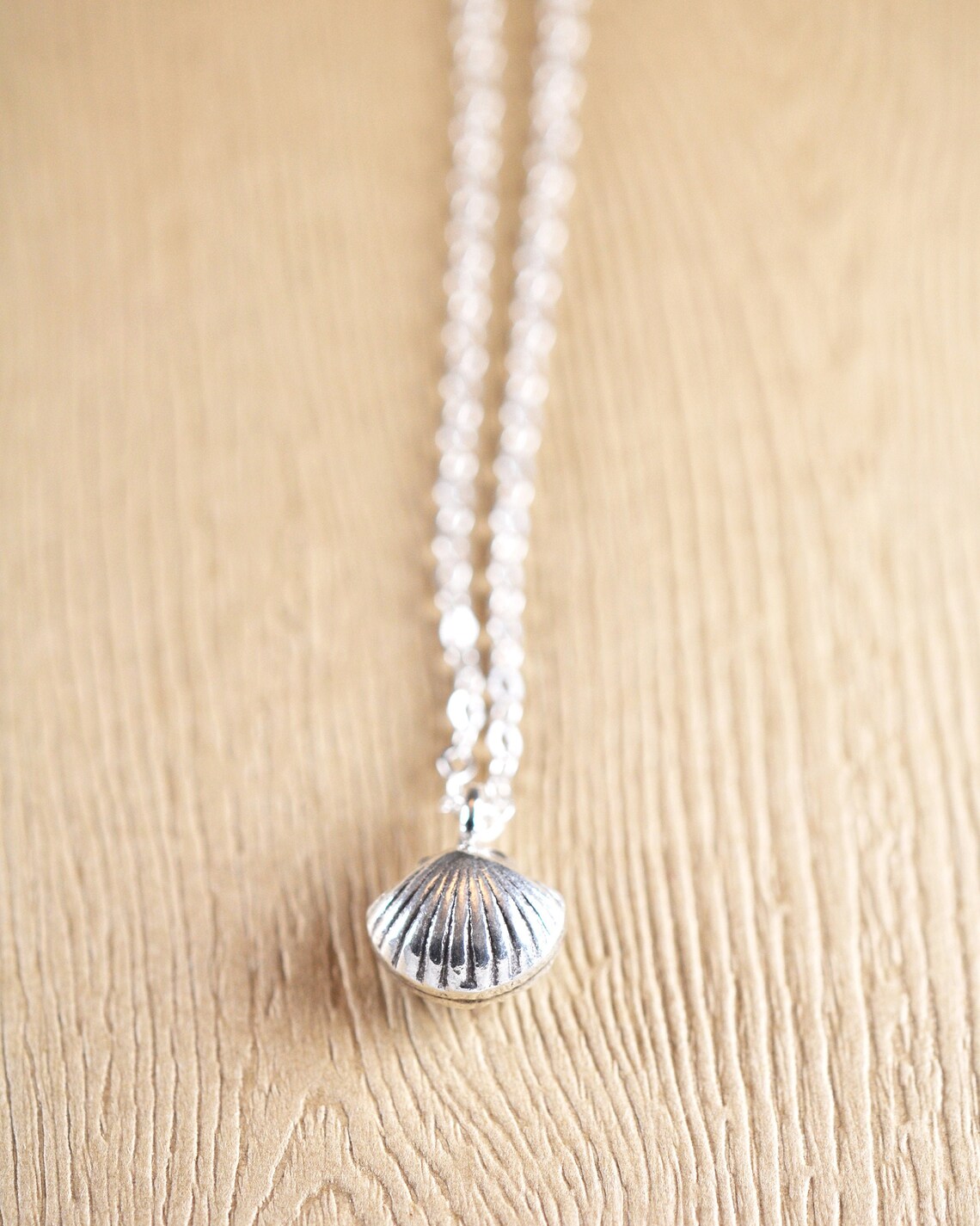 Clam Shell Necklace Clam Shell Charm Pendant 925 Sterling Etsy