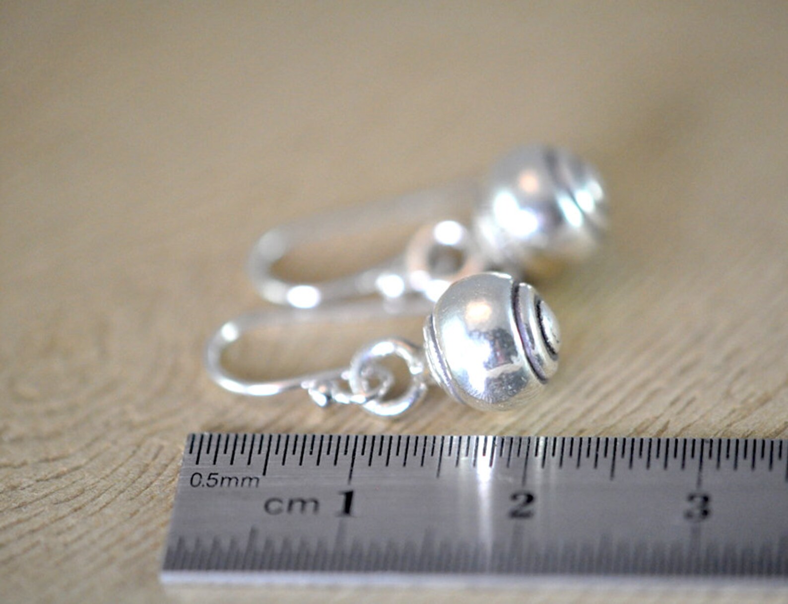 Silver Ball Dangle Earrings, Sterling Silver Ball Earrings, Every Day