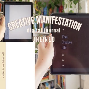 Kreativ manifestationsdagbok för reflektion, digital GoodNotes-planerare och utskrivbar PDF - Olinjerad