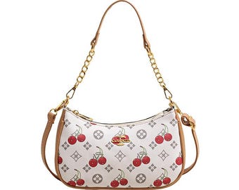 Bolsa de ombro mini Coach Teri | Bolsa vintage branca em lona com estampa da marca