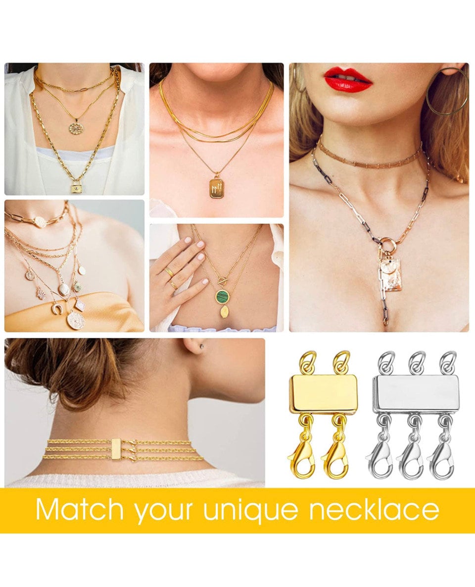 Layered Necklace 2 Pc Clasp Magnetic Jewelry Clasps, Layering Bracelets or  Necklaces 2 Pc You Choose Gold or Silver 