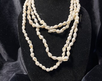 tiny beach shell necklace two strands