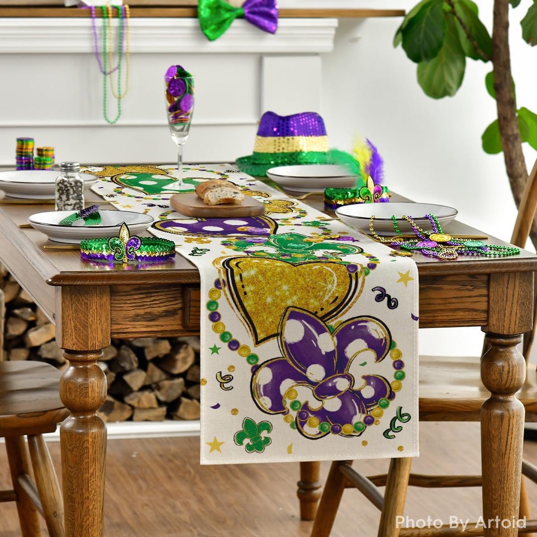 Mardi Gras Table Runner 13wide You Choose Length Etsy