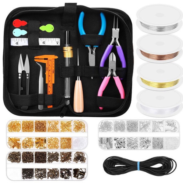 Jewelry Making Kit, Wire Wrapping Kit with Tools, Wire, Accessories for Making and Repair