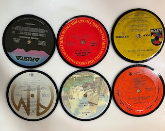 Record Album drink Coasters set vinyl records (6) B