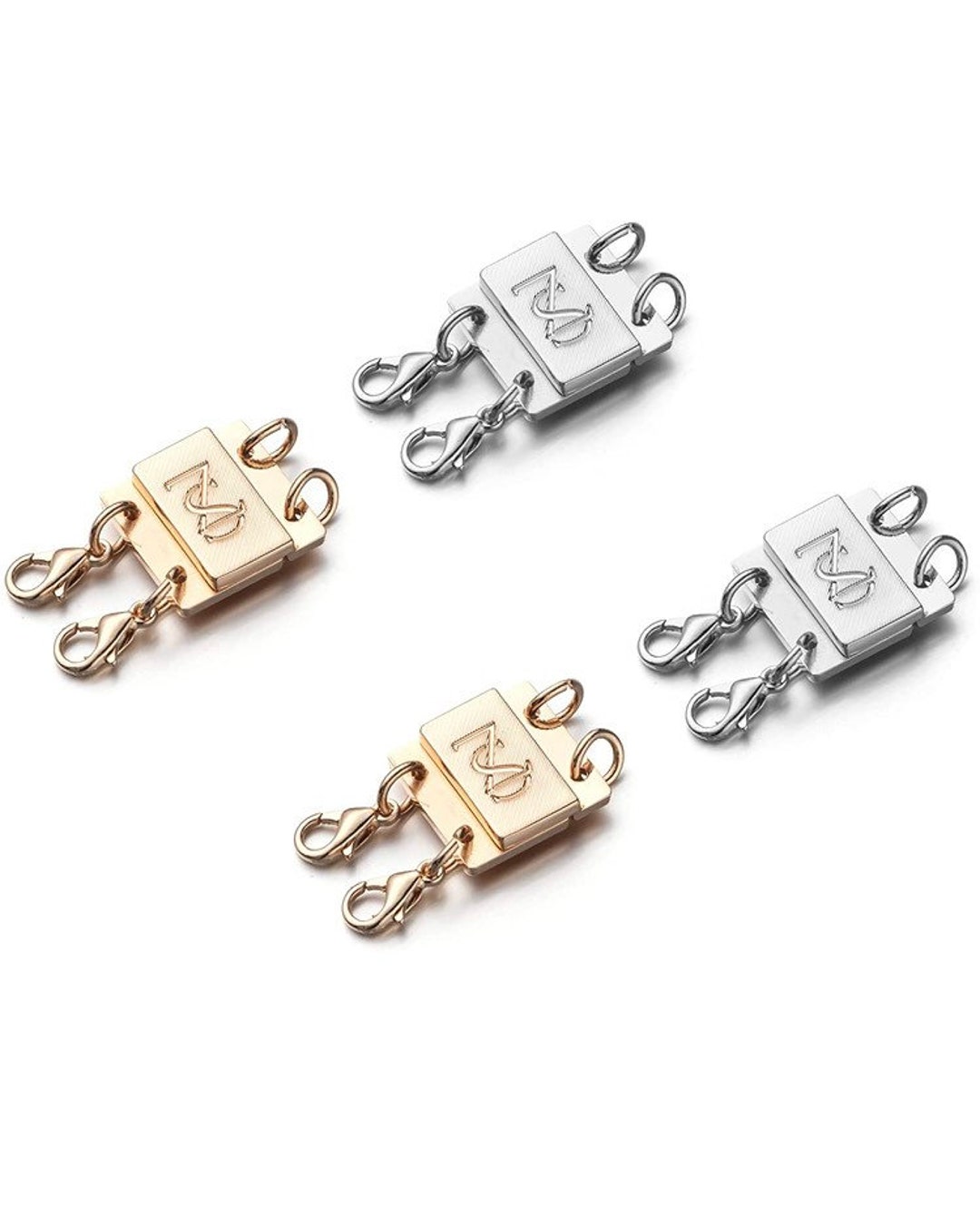 Locking Double Necklace Layering Clasp, Separator for