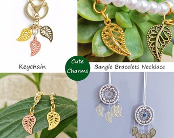 Leaf Charms Pendants Beads For Jewelry Making,