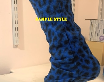 FLEECE Animal prints, you choose,  Socks, Slippers, Boot liners, Unisex Made in USA