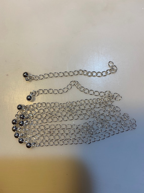 Silver Chain Extenders for Necklaces or Bracelets 3 Lot of 10 