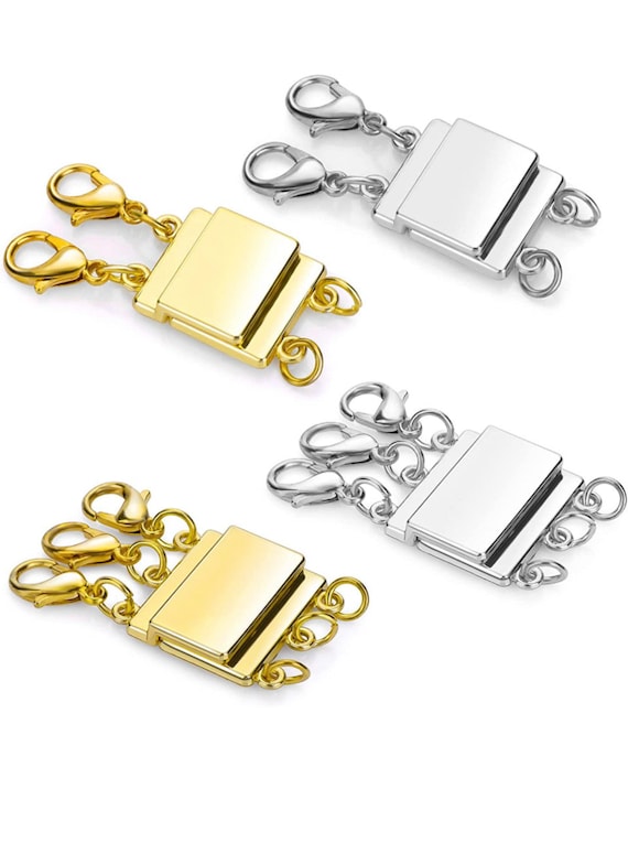 Layered Necklace 2 Pc Clasp Magnetic Jewelry Clasps, Layering Bracelets or  Necklaces 2 Pc You Choose Gold or Silver 