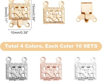 jewelry clasps locking for Jewelry  Connectors,  Bracelet/neclace Connectors, for Jewelry, 4 colors,  2 stands, 40 sets