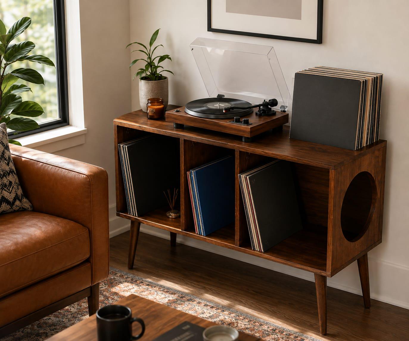 Vinyl record storage cabinet - Etsy 日本