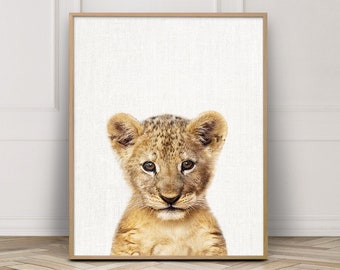 "Löwenjunges ""Löwenjunges"", Safari-Dekor, Kinderzimmerdeko (digitaler Download)"
