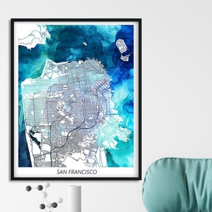 San Francisco Map Print, San Francisco Poster Map Print, San Francisco Urban Street Print, Home Nursery Room Wall Office Decor,Printable Art