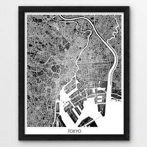 Tokyo Map Print, Tokyo Poster Print, Tokyo Japan Street City Map, Urban Digital Print, Home Room Wall Office Printable Art Decor,Travel Gift