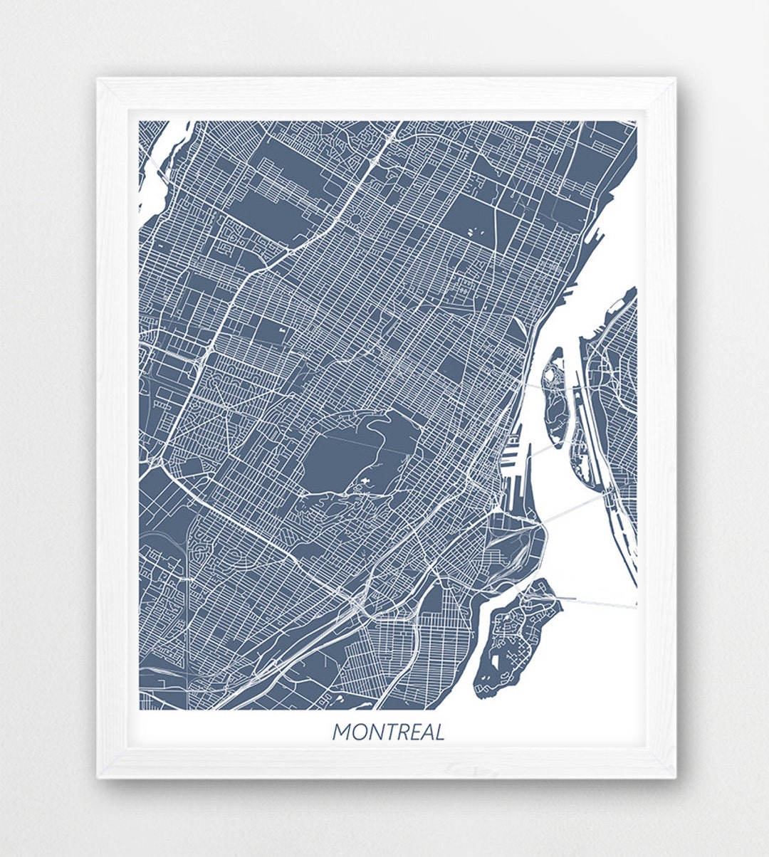Montreal Map Print Montreal Poster Print Montreal Canada - Etsy