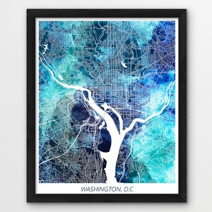Washington, D.C. kaart print, Washington D.C. poster print, Washington Urban Street digitale print, thuis kinderkamer muur kantoor afdrukbare kunst