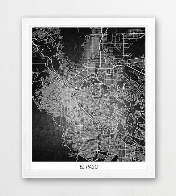 El Paso Poster Map Print El Paso Urban Map Print El Paso | Etsy