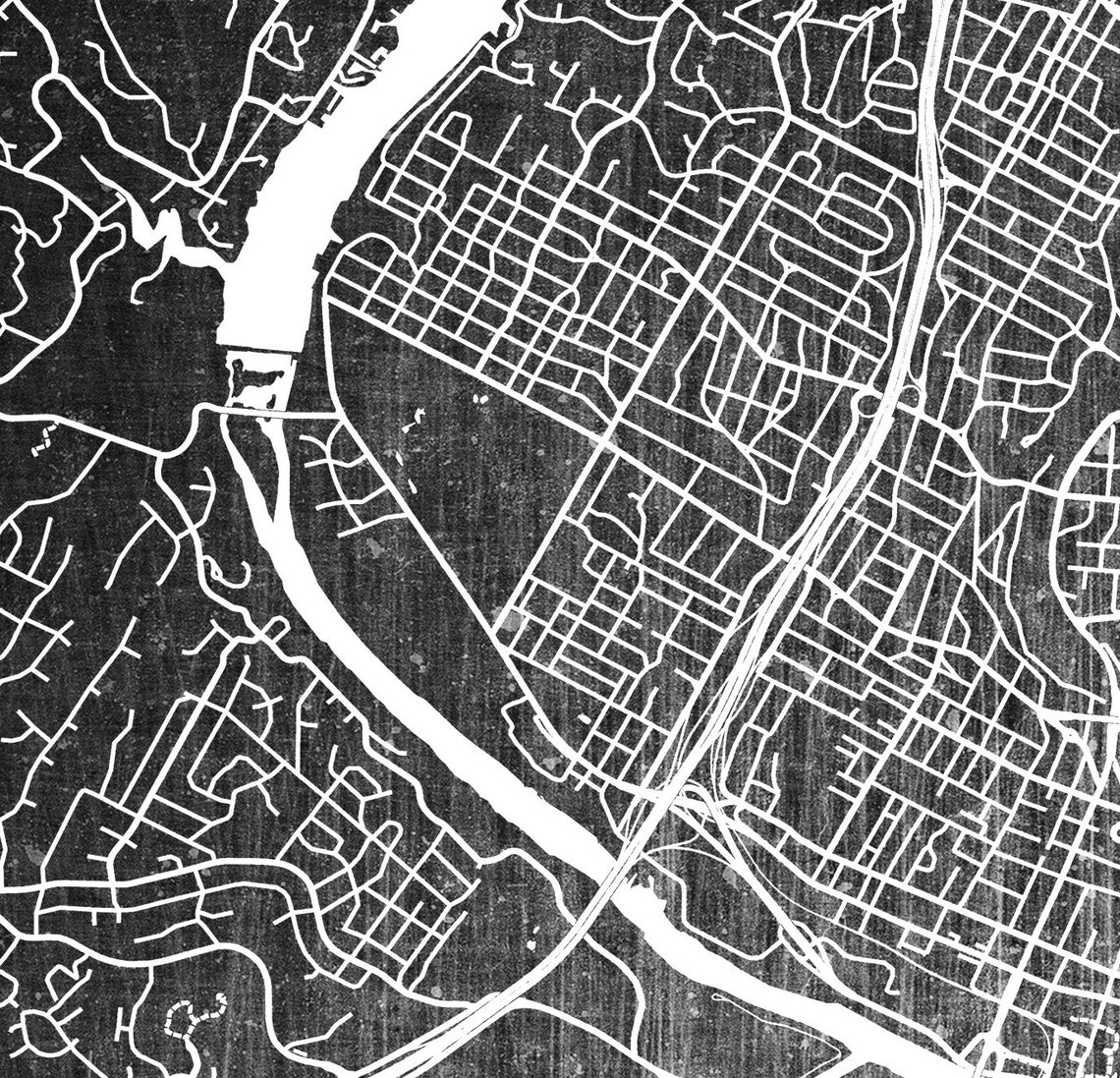 Austin Map Poster Print Austin Urban Map Poster Print Austin Etsy