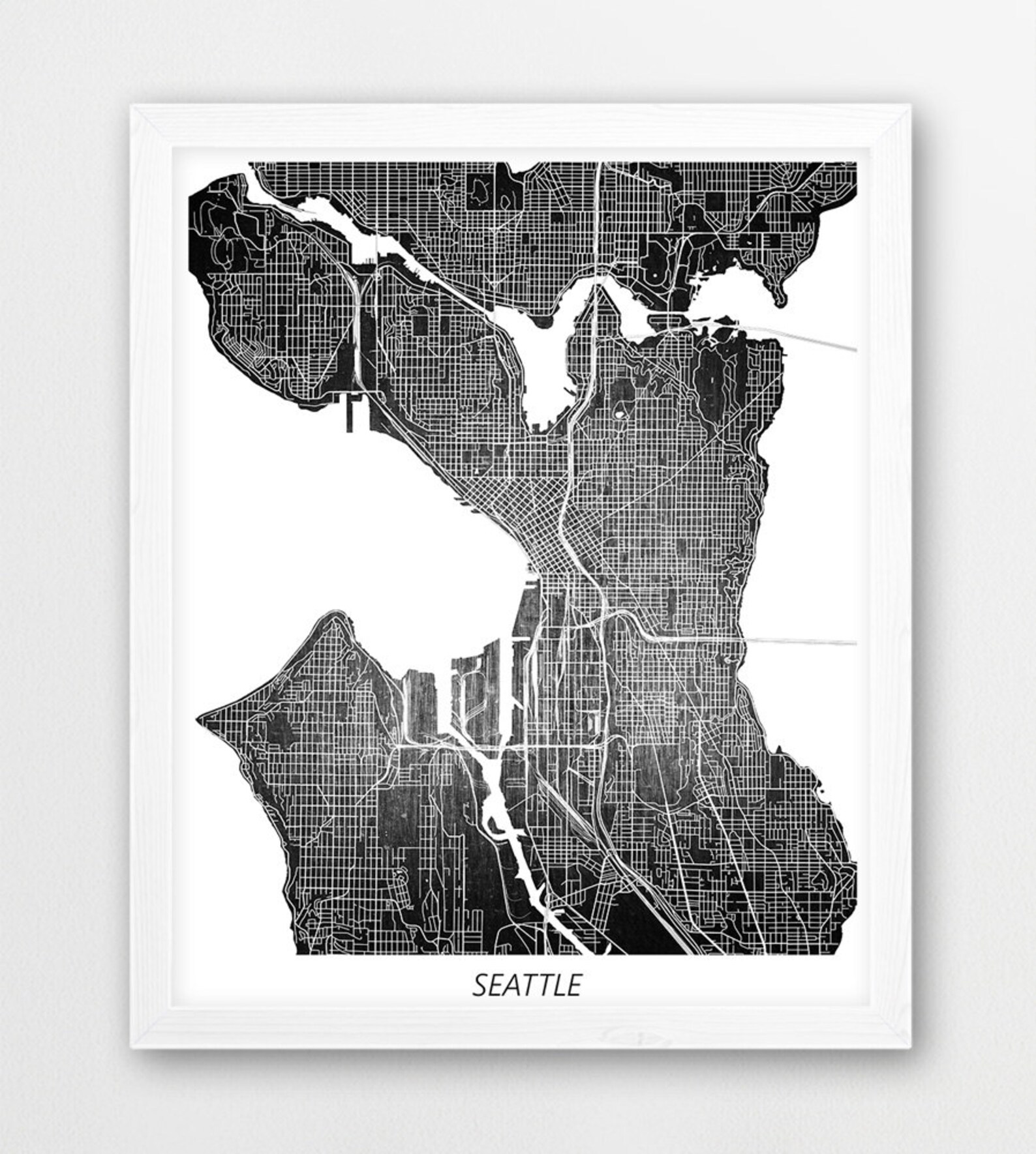 Seattle Map Print Seattle Poster Print Seattle Digital Urban - Etsy