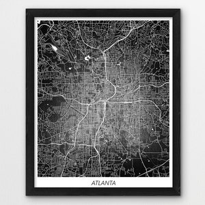 Atlanta Poster Map Print, Atlanta Urban Map Print, Atlanta Georgia Street Map Print, Home Room Wall Office Printable Art Decor, Travel Gift