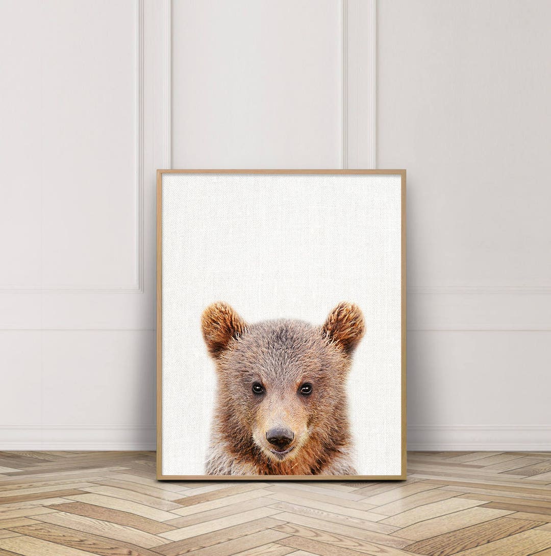 Bear Print, Cute Bear Cub Print, Woodlands Animals Art Photo, Nursery ...