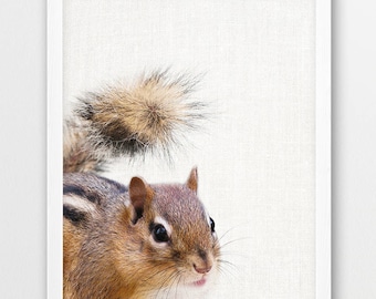 Chipmunk Photo Print, Cute Animal Wall Art (Digital Download)