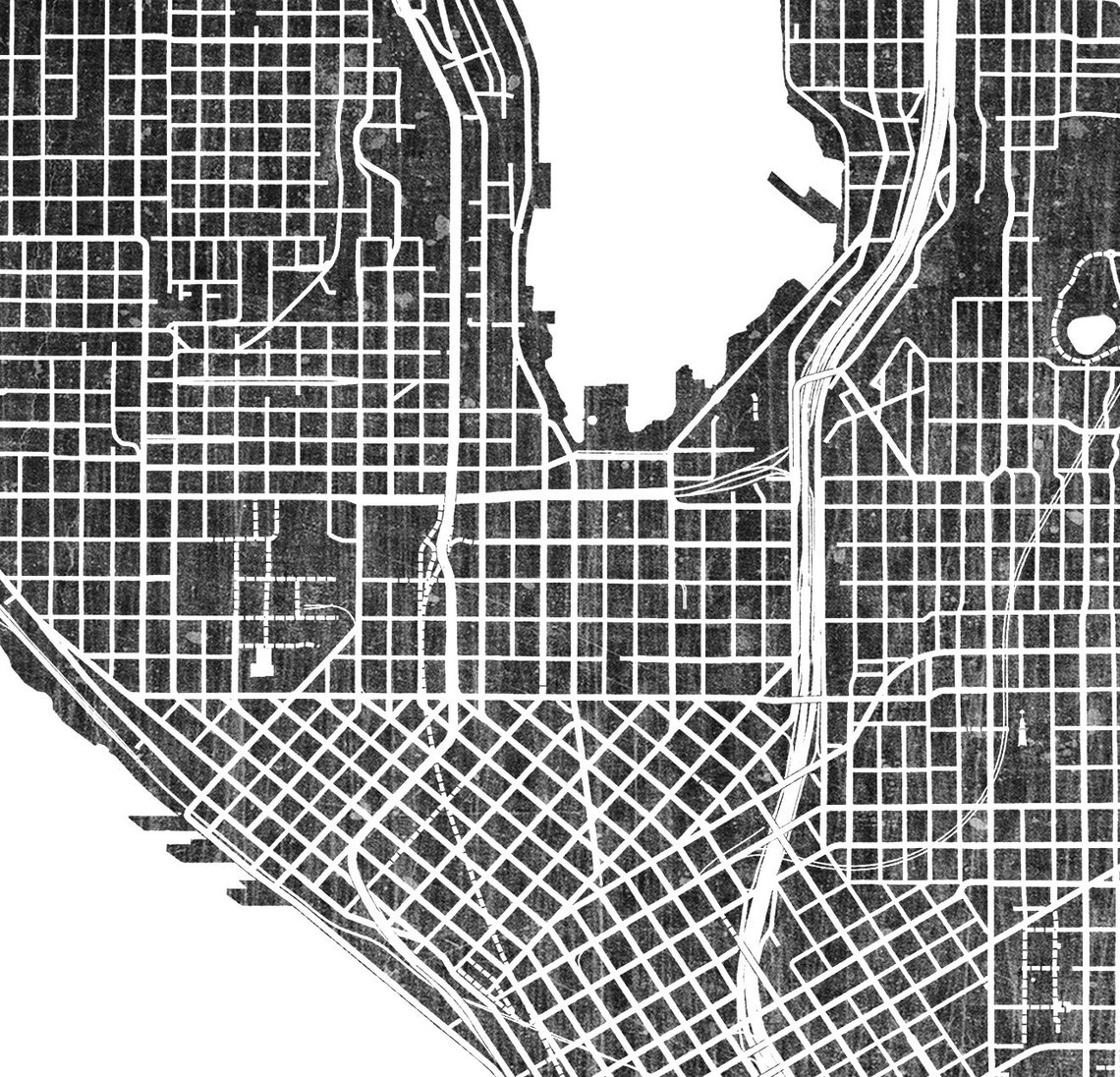 Seattle Map Print Seattle Poster Print Seattle Digital Urban - Etsy