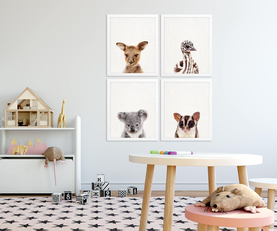 Australian Animals Nursery Decor, Animals Print Set of 4, Baby Koala ...