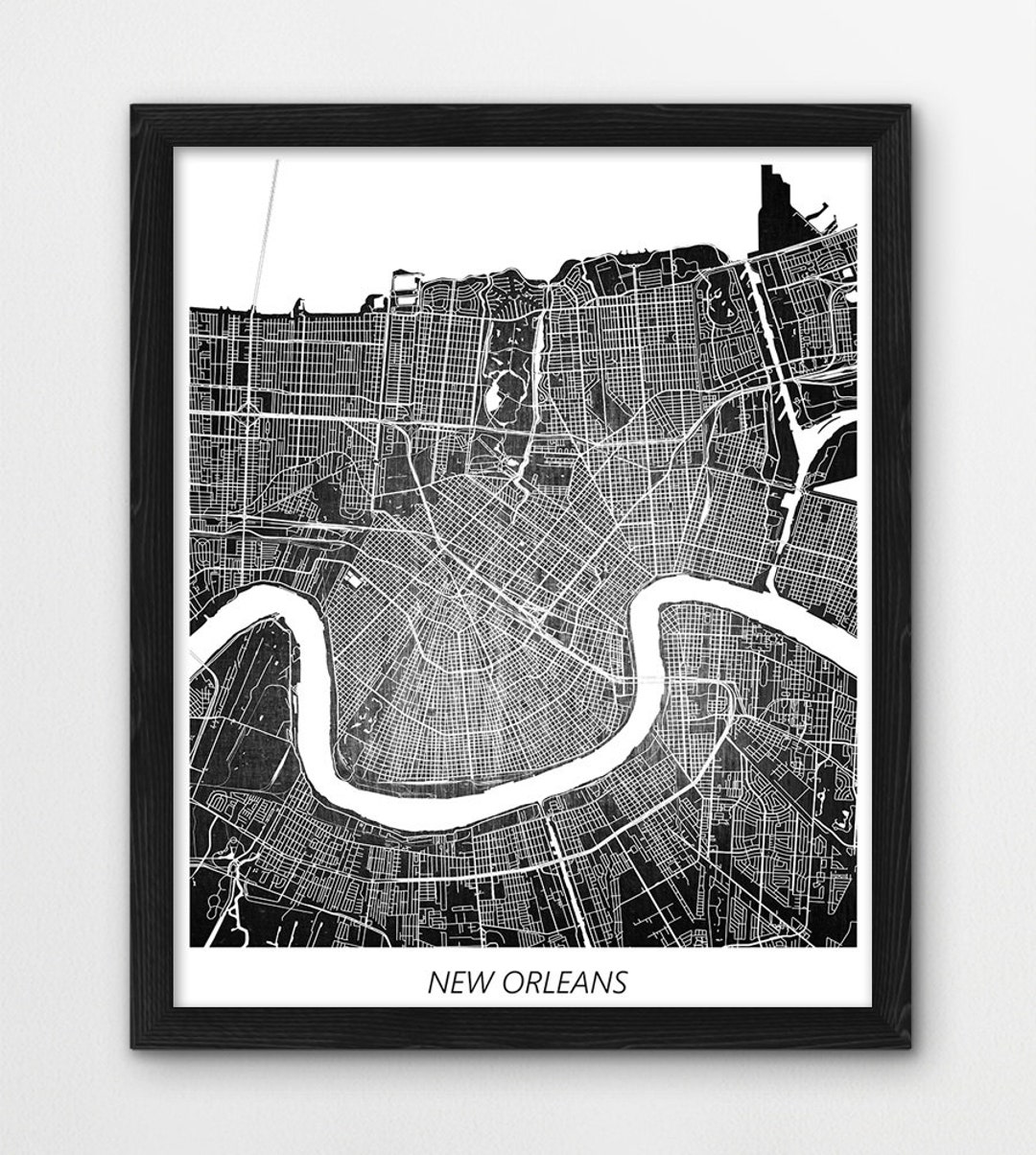 New Orleans Map Print, New Orleans Poster Print, New Orleans Urban