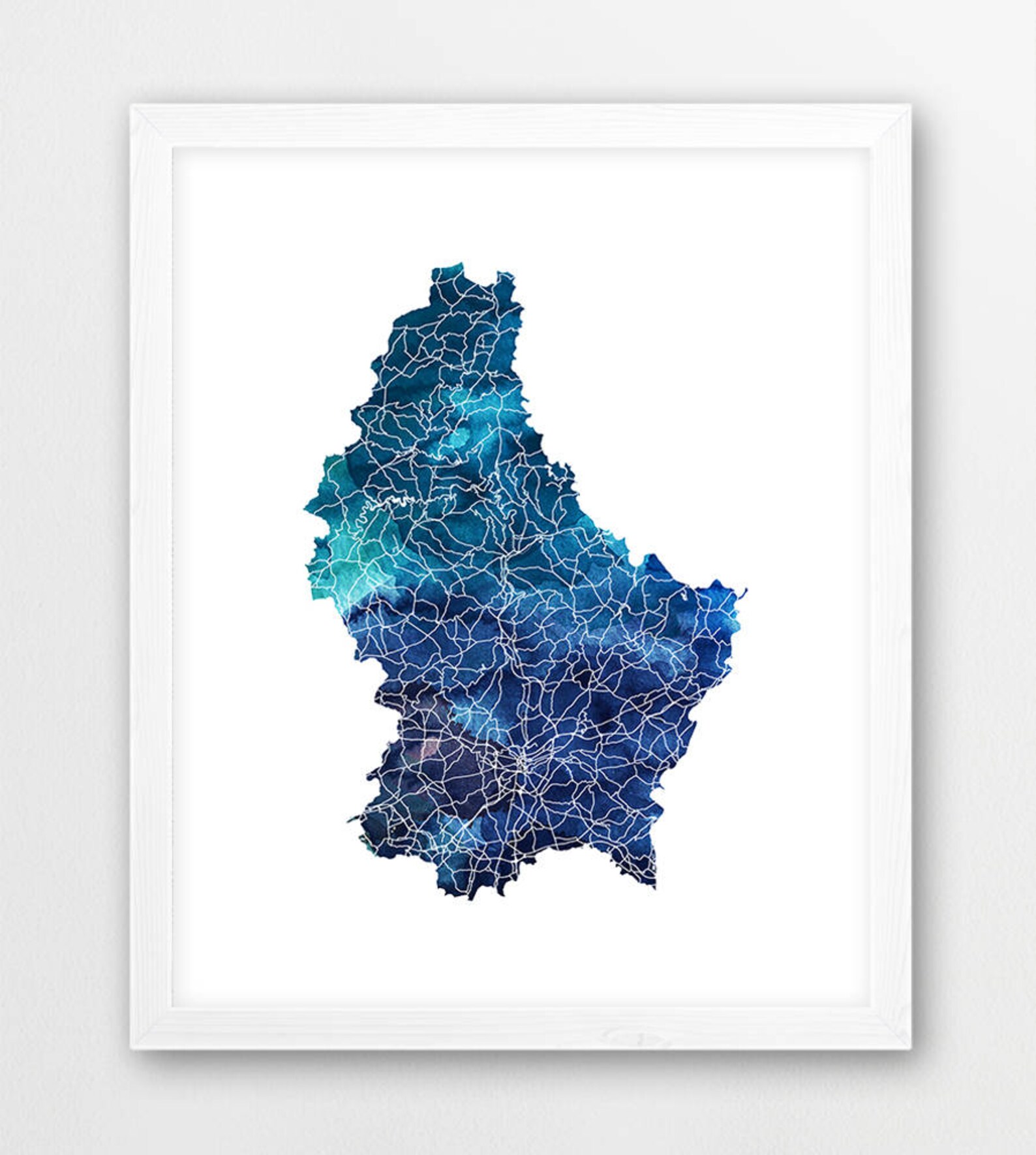 Luxembourg Map Print Luxembourg Poster Print Luxembourg Road Etsy