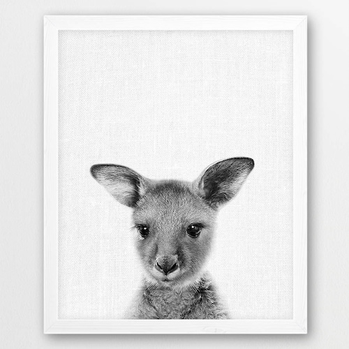 Baby Kangaroo Print Nursery Wall Art Decor Australiian Etsy