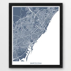 Barcelona Karte Drucken, Barcelona Straßenkarte Drucken, Barcelona Spanien Stadtkarte Poster Drucken, Hauswand druckbare Kunstdekor, Reisegeschenk
