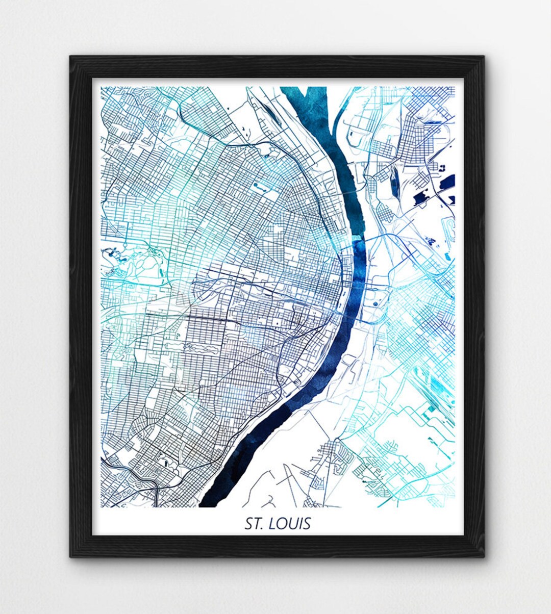 St. Louis Map Print, St. Louis Poster Print, St. Louis Urban Street Map