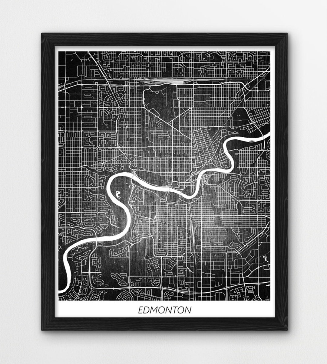 Edmonton Map Print Edmonton Poster Print Edmonton Canada Etsy