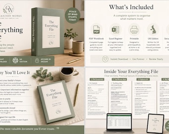 End of Life Planner UK | Will, LPA, Pension Checklist (PDF + Excel)