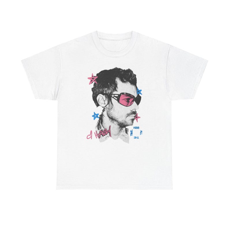 Harry Styles Shirt,Kiss All The Time Graphic Tee,Disco Occasionall Inspired Tee Double Sided Shirt,Concert Fan Gift,Unisex Vintage Style Tee White