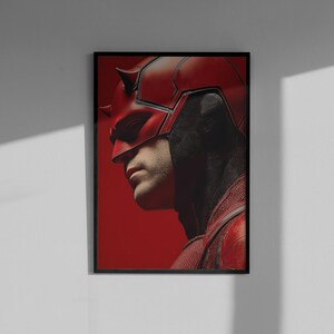 Daredevil-affisch, väggkonst – Marvel Matt Murdock-karaktärstryck, Hell's Kitchen-superhjältedekor, serietidningskonst, present till fans