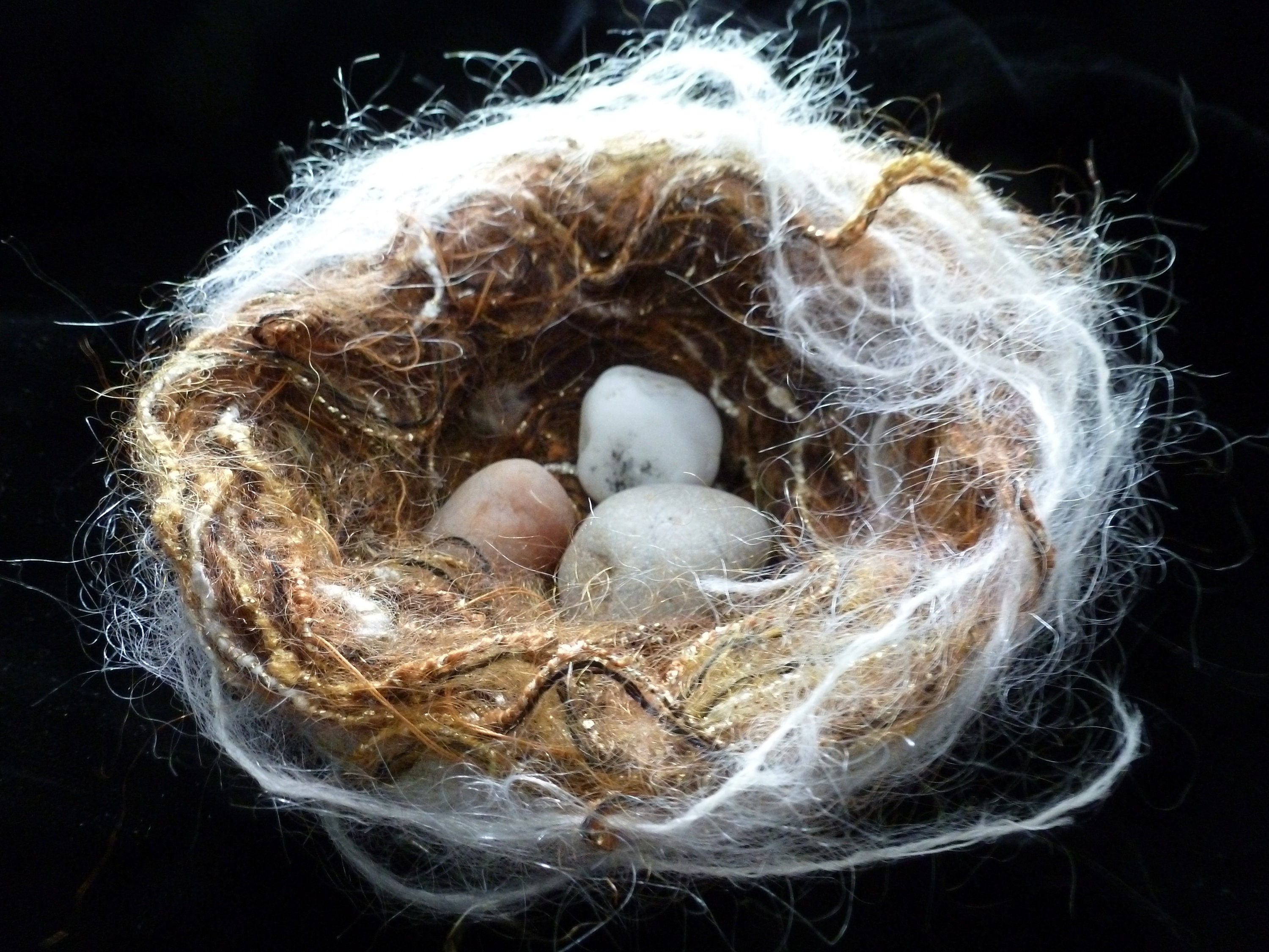 Handmade Yarn Bird Nest Craft Supply or Gift