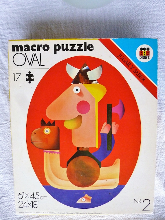 SALE! Vintage UNOPENED Spanish Diset Oval Shaped Macro Puzzle Juger Y Sabor No. 2 Like New Condition Sealed & Unopened Viking Kids Puzzle