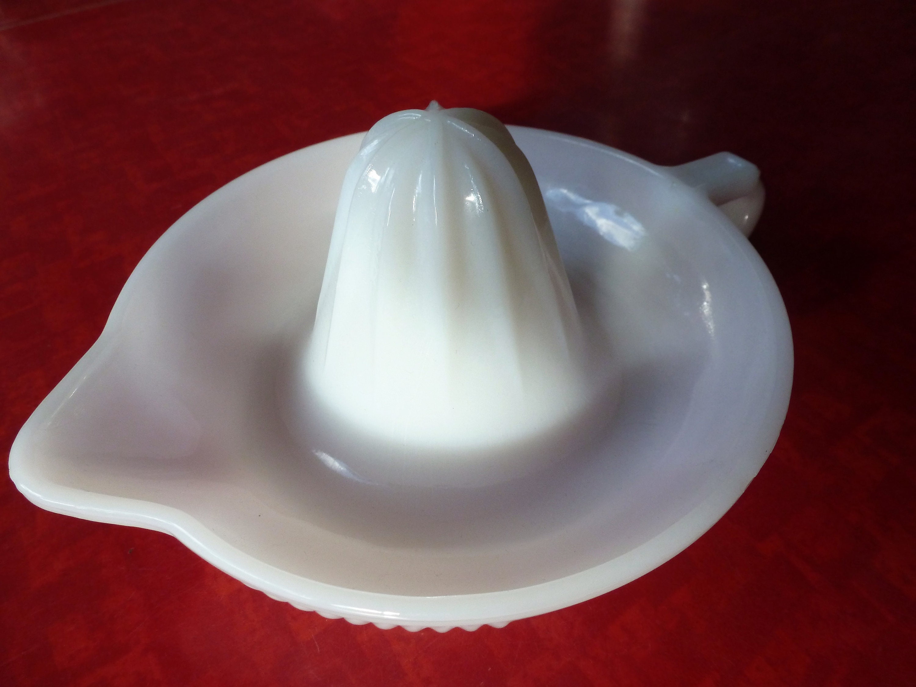 Vintage White Milk Glass Juicer