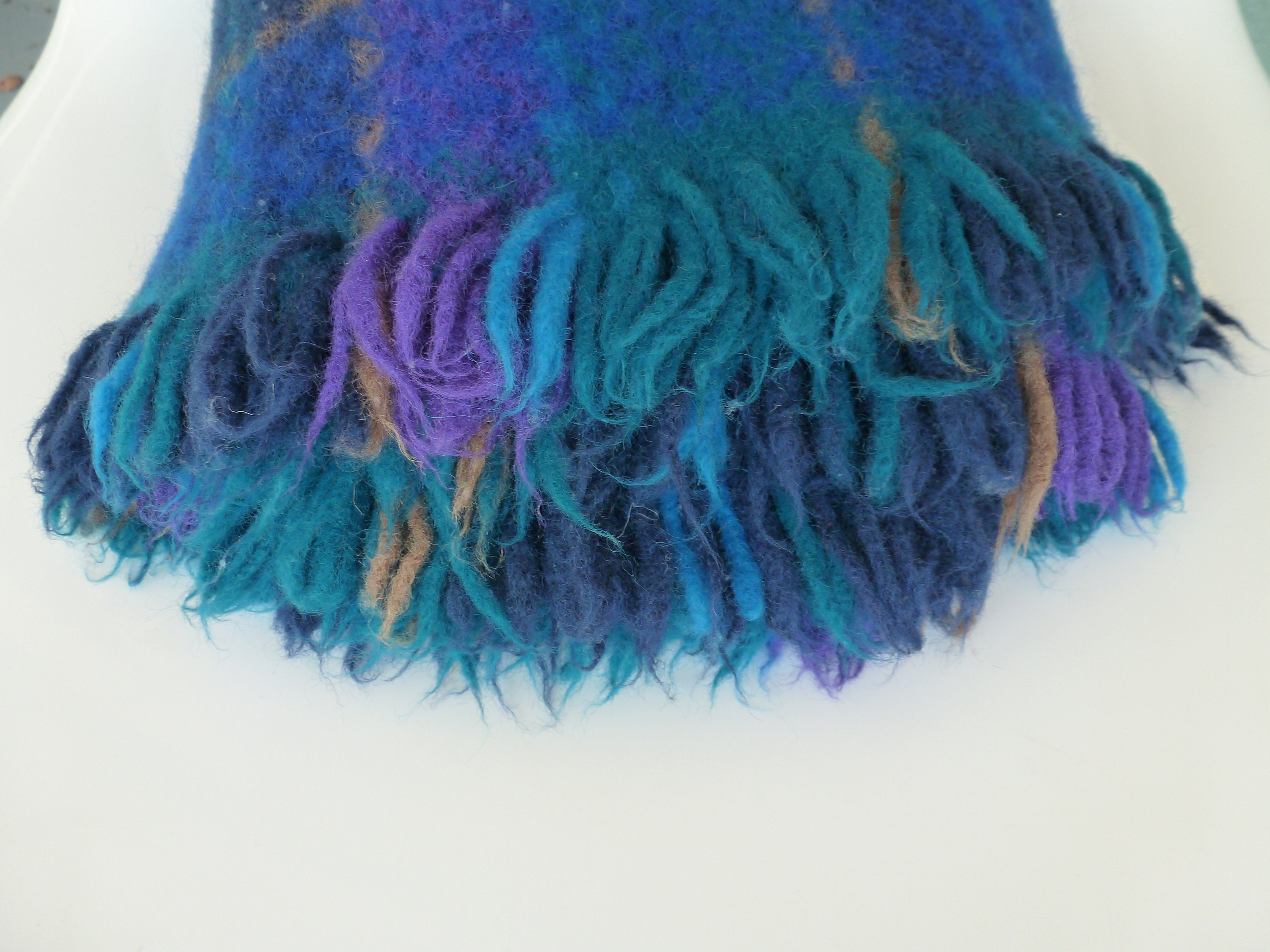 Lux Vintage Wool Pendleton Blanket Blue Meridian Plaid