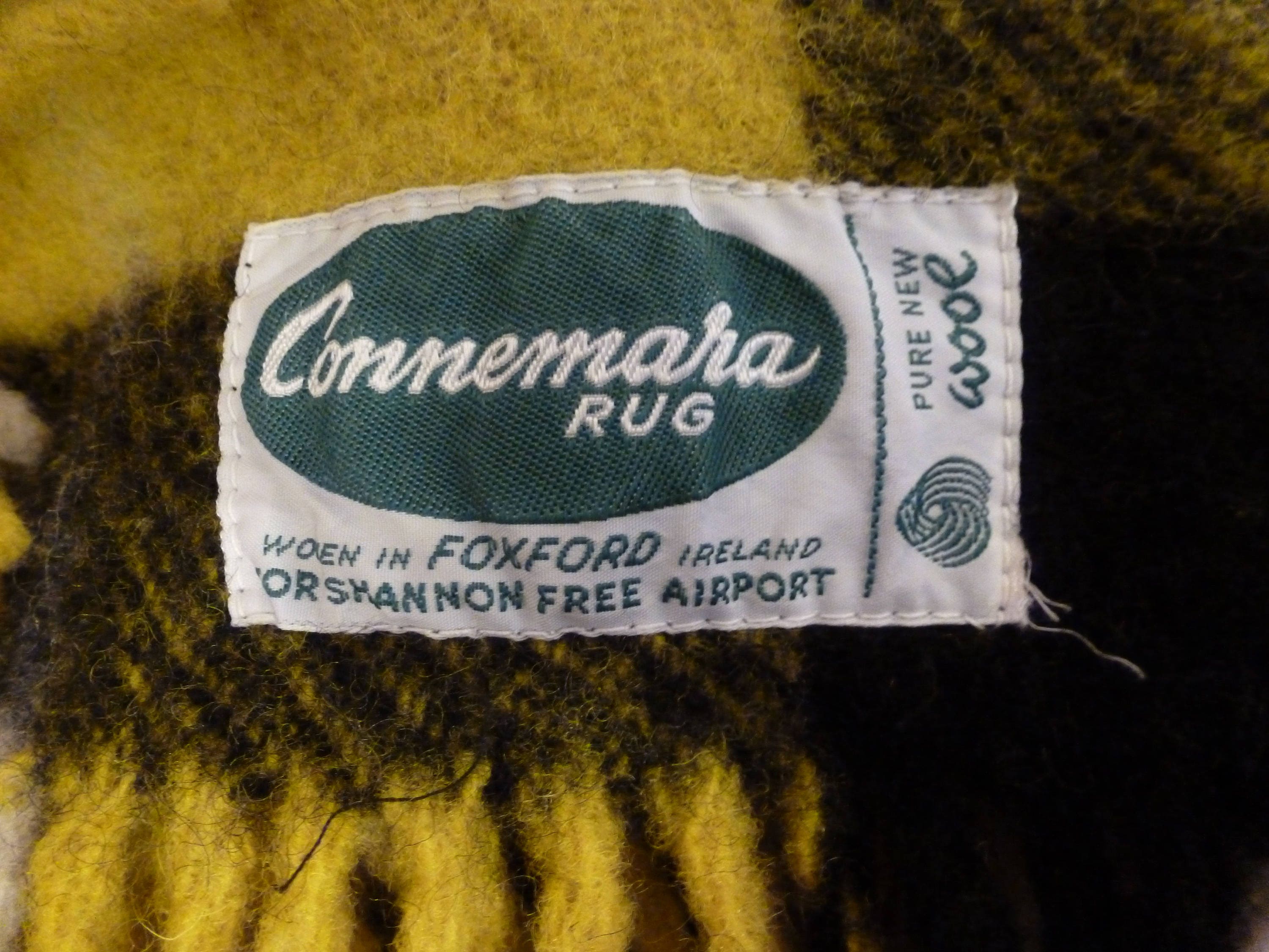 Vintage Large Wool Connemara Stadium/Travel Blanket From Foxford Ireland