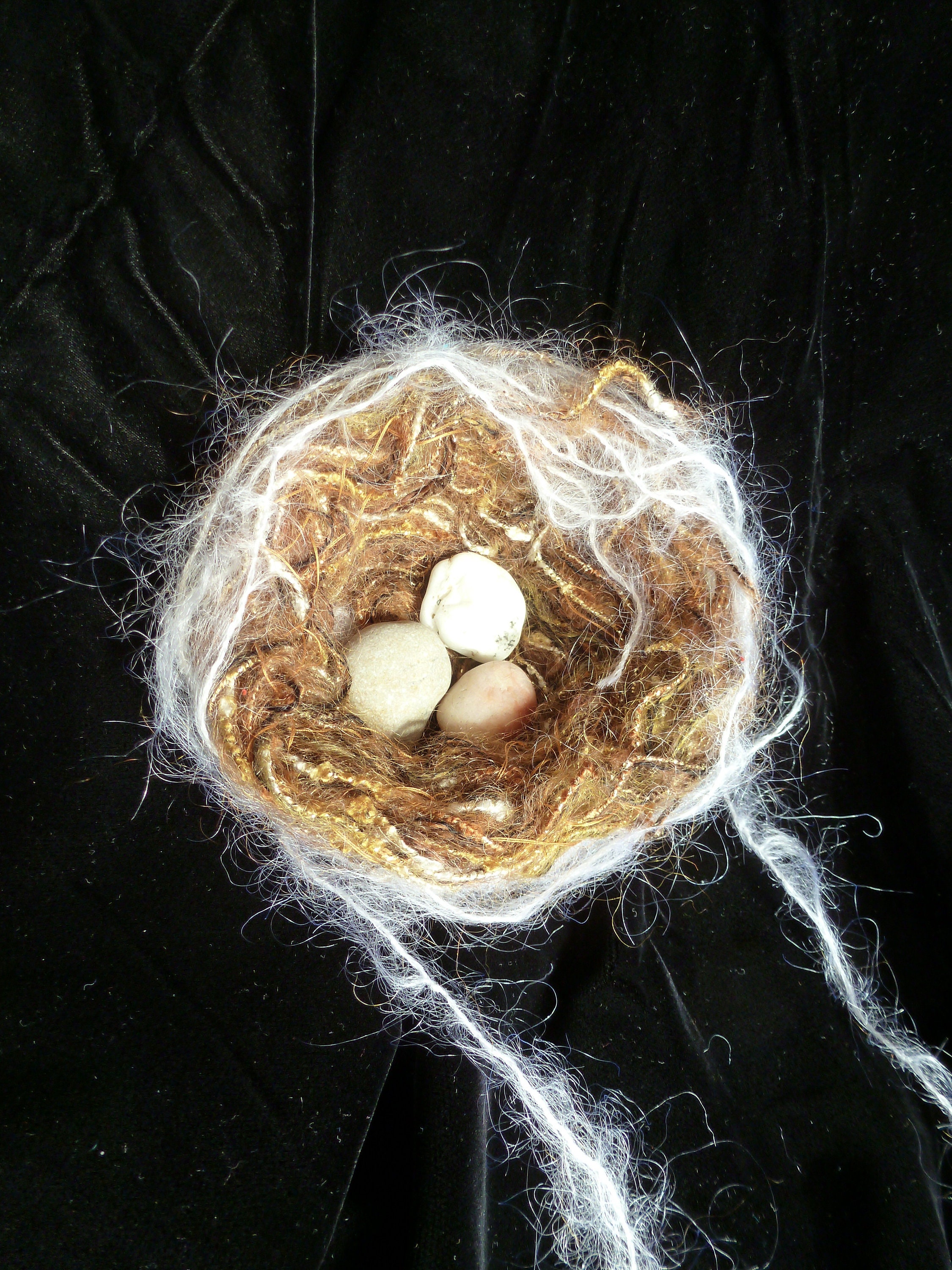 Handmade Yarn Bird Nest Craft Supply or Gift